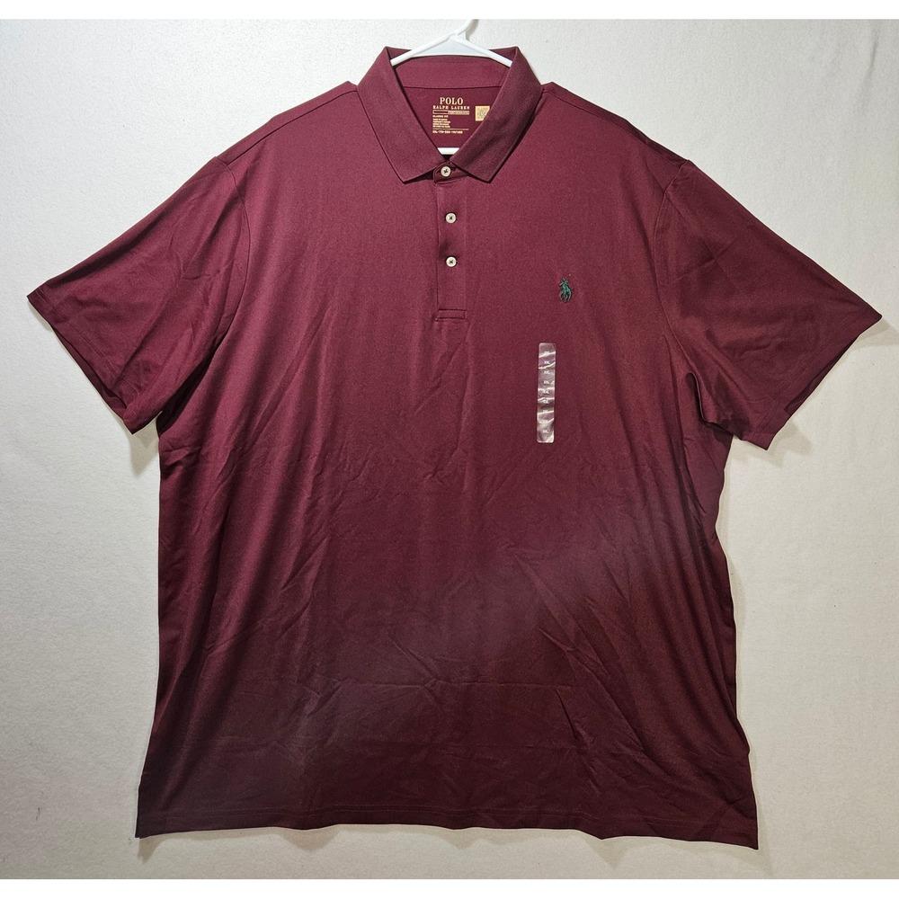 Polo Ralph Lauren Men's Performance Polo Stretch Shirt, Dark Red, Sz 2XL, NEW